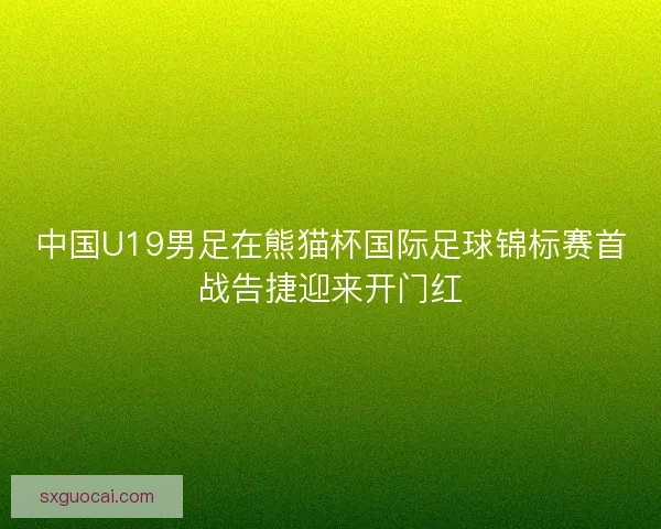 中国U19男足在熊猫杯国际足球锦标赛首战告捷迎来开门红